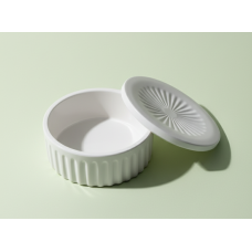 Saulės indas – rankų darbo gipsinis indelis su dangteliu Saulės indas – rankų darbo gipsinis indelis su dangteliu