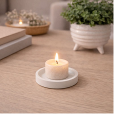 Apvalus padėkliukas – rankų darbo gipsinis padėkliukas interjerui