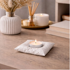 Dekoratyvinė žvakidė arbatinei žvakei - rankų darbo gipsinė žvakidė interjerui